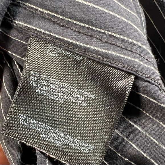 🎇MEXX BlackSemi Slim Fit Pin Strip Dress Shirt Size Large - Picture 4 of 8